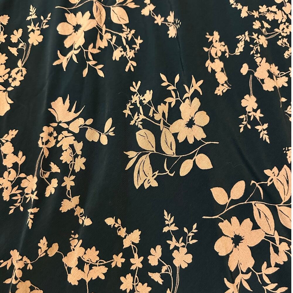 A New Day Floral A-Line Midi Dress Black Pink XL Crepe Flowing Feminine Dress - Picture 6 of 10